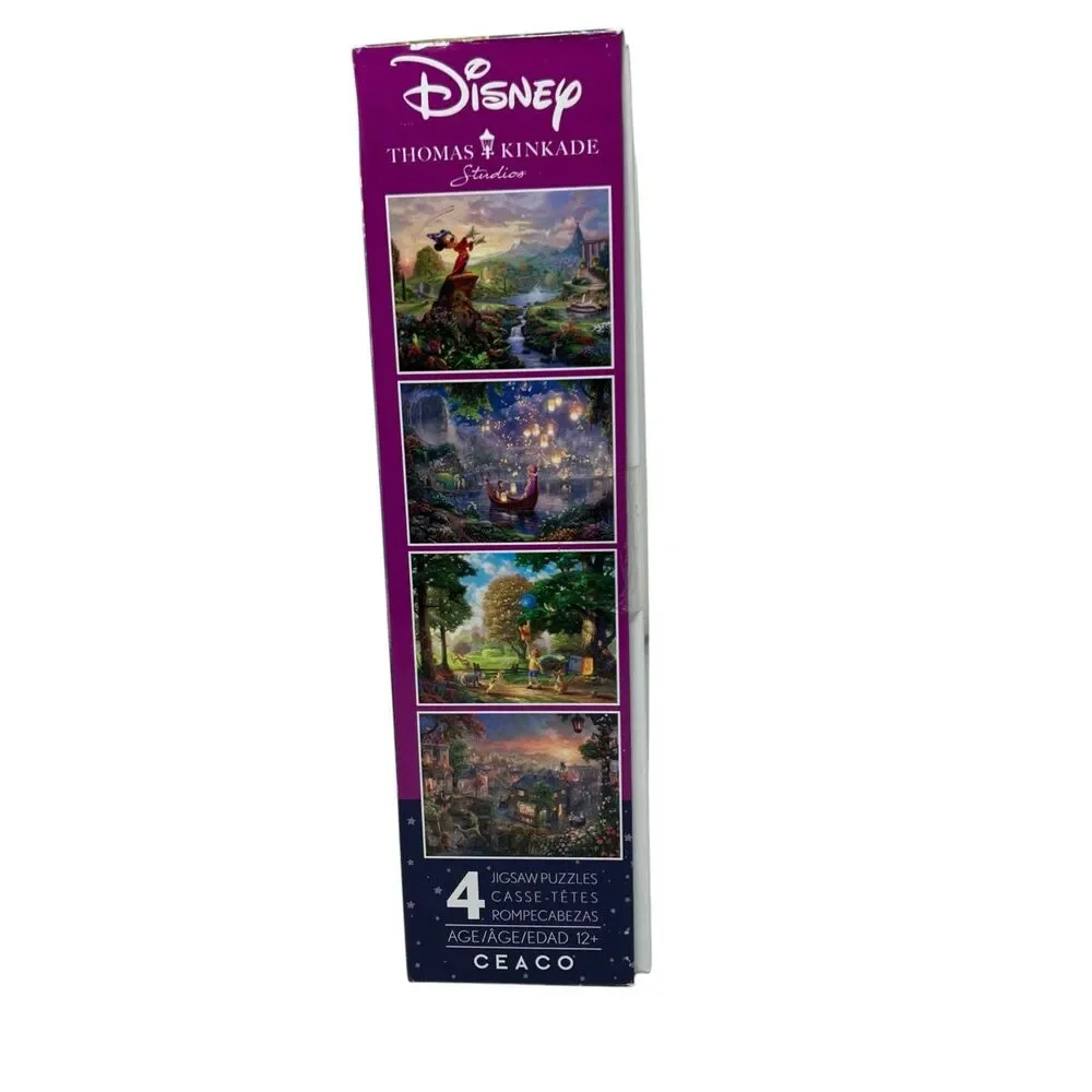 Ceaco Disney Puzzle Set Thomas Kinkade 4 Pack 500 Piece Jigsaw‎ Pooh Fantasia